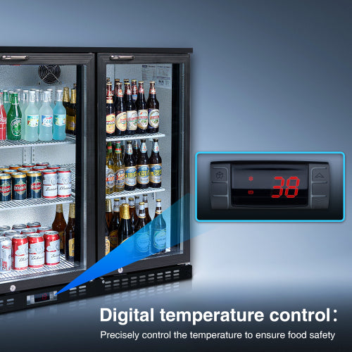 Beverage Refrigerators Cooler 53 inch 3 Glass Door Back Bar, 480 Cans Commercial Display Bar Fridge for Beer Wine and Drink 11.3 Cu.Ft