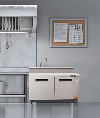 WESTLAKE Commercial Prep Table 48" 2-Door 12-Pan Stainless Steel | Embraco ETL DOE Sandwich Salad Refrigerator