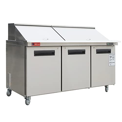 WESTLAKE Commercial Sandwich Salad Prep Table 27"-72" Stainless Steel | Standard & Mega Top ETL Certified for Restaurant