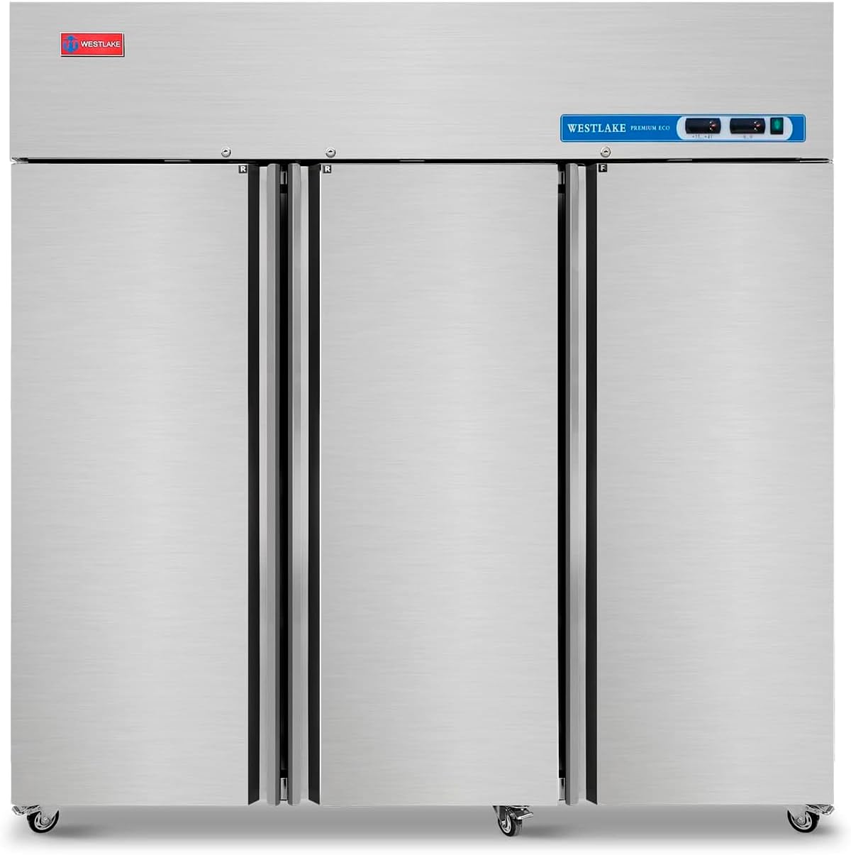 WESTLAKE Commercial Refrigerator Freezer Combo 72" 54 Cu.ft Stainless Steel | R290 Eco Refrigerant Reach-In for Restaurant