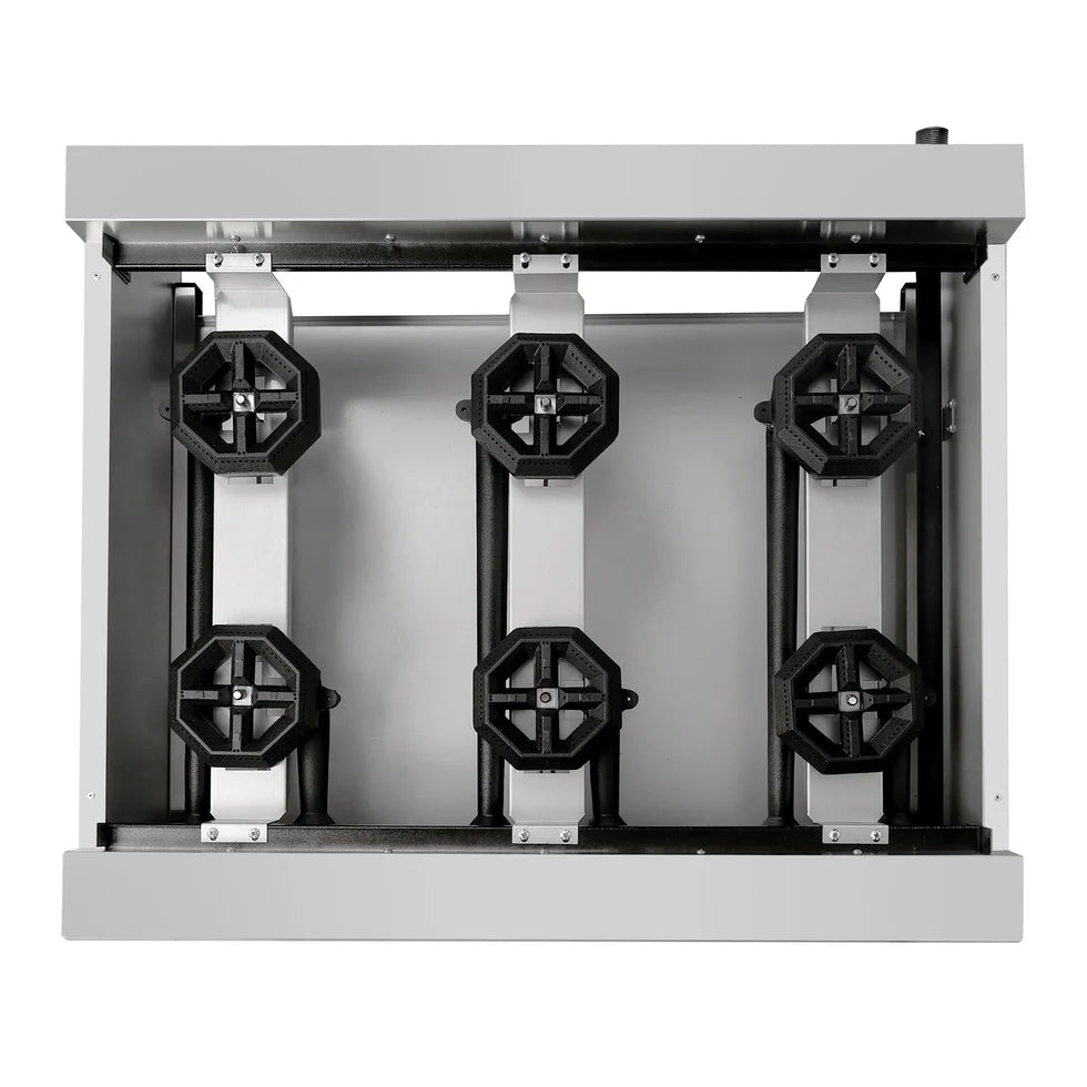 36" 6-Burner Commercial Countertop Gas Hot Plate, 150,000 BTU