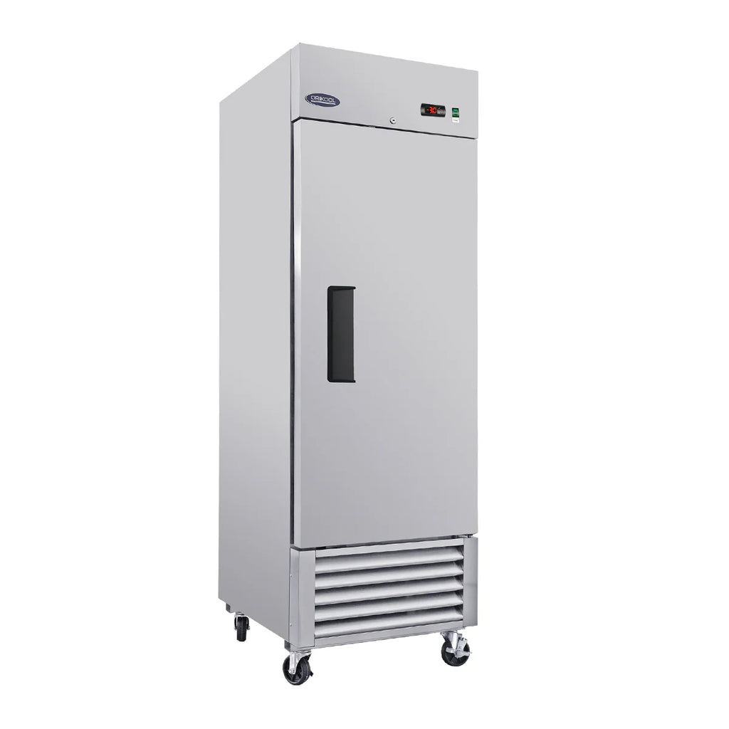 27" Commercial Refrigerator 23 Cu.ft with 1 Solid Door Reach-In Refrigerators Stainless Steel ETL Approved Upright Fridge Storage