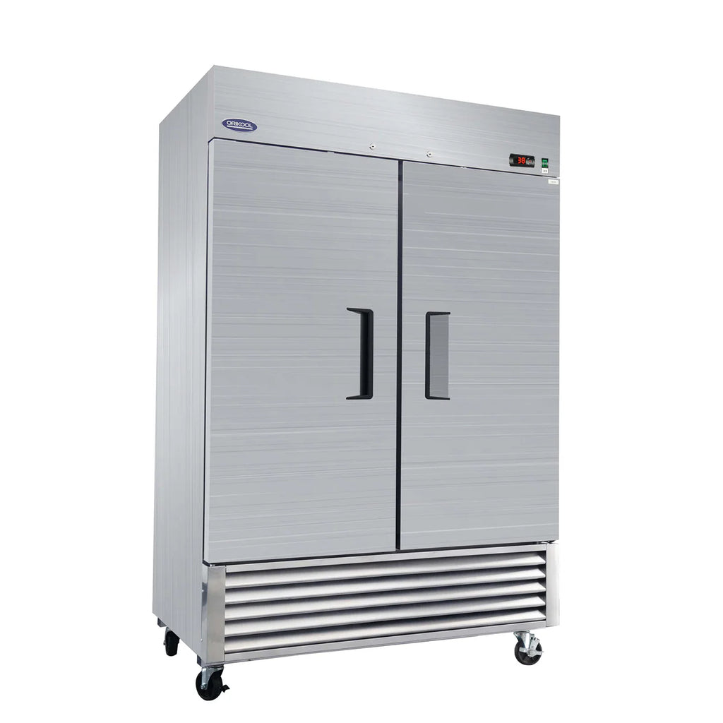 ORIKOOL  54" Commercial Refrigerator 49 Cu.ft with 2 Solid Door Reach-In Refrigerators Stainless Steel ETL Approved Upright Fridge Storage