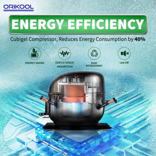 ORIKOOL 54" Commercial Freezer 49 Cu.ft with 2 Solid Door Reach-In Freezers Stainless Steel ETL Approved Upright Freeze Storage