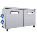 60" Commercial Under Counter Freezer 2 Door 18.5 Cu.ft Undercounter Work Top Freezers ETL Approved