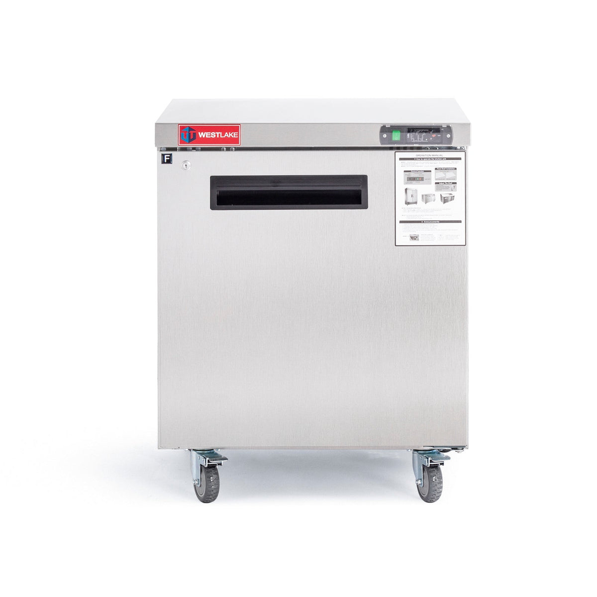 Commercial Undercounter Freezer, WESTLAKE 28" Single Door Stainless Steel Lowboy Worktop Freezer 6.3 Cu.ft
