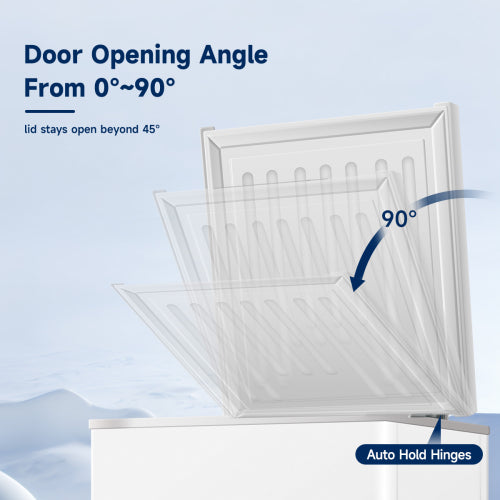 Chest Freezer 5.0 Cu.ft Solid Top Commercial Deep Chest Freezers with Lockable Stay-Open Lid Painted for Back-of-House Bulk Storage
