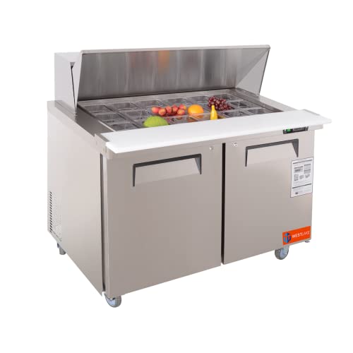 WESTLAKE Commercial Sandwich Salad Prep Table 27"-72" Stainless Steel | Standard & Mega Top ETL Certified for Restaurant