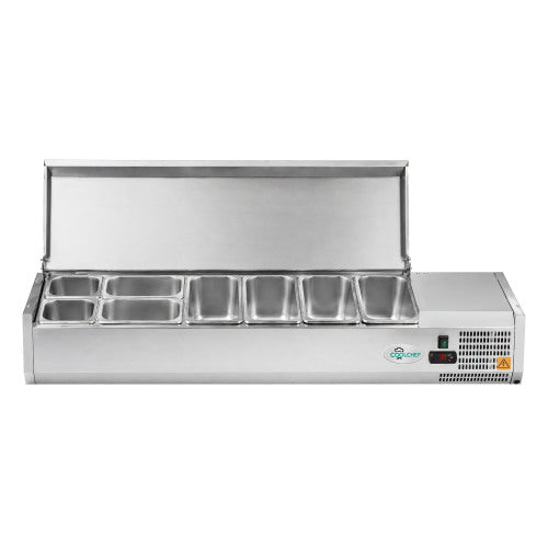 59" Commercial Refrigerated Prep Station, 2.1 Cu.Ft, Stainless Lid, R290 ETL