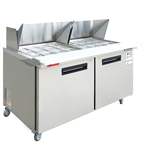 WESTLAKE Commercial Sandwich Salad Prep Table 27"-72" Stainless Steel | Standard & Mega Top ETL Certified for Restaurant