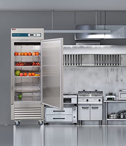 WESTLAKE Commercial Refrigerator 27" 1-Door 23 Cu.ft Stainless Steel | 6-Shelf Embraco DOE Reach-In for Restaurant