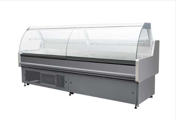47 INCH Curved Glass Refrigerated Serve Over Counter 13.9 cu. ft. 32–41°F