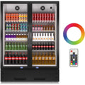 Commercial Display Refrigerator, Upright Swing Glass Door Merchandiser Fridge with LED Lightning, Reach-in Beverage Cooler for Shop Restaurant, ETL Approved, 17.1 Cu. Ft, Black
