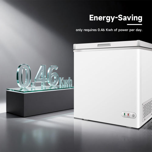 Chest Freezer 5.0 Cu.ft Solid Top Commercial Deep Chest Freezers with Lockable Stay-Open Lid Painted for Back-of-House Bulk Storage