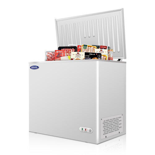 Chest Freezer 7.0 Cu.ft Solid Top Commercial Deep Chest Freezers with Lockable Stay-Open Lid Painted for Back-of-House Bulk Storage