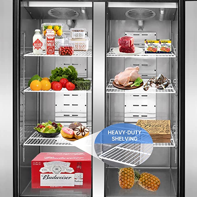 WESTLAKE Commercial Refrigerator Freezer Combo 48" 36 Cu.ft Stainless Steel | Dual Cubigel Compressor Reach-In for Restaurant