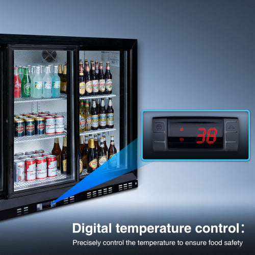53 inch Beverage Refrigerators 3 Glass Door Back Bar, 480 Cans Cooler, Commercial Beer Wine and Drink Fridge, 11.3 Cu.Ft