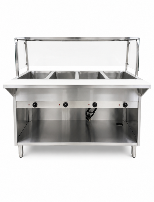 NSF 4 plate warmer and dry steam With Cover