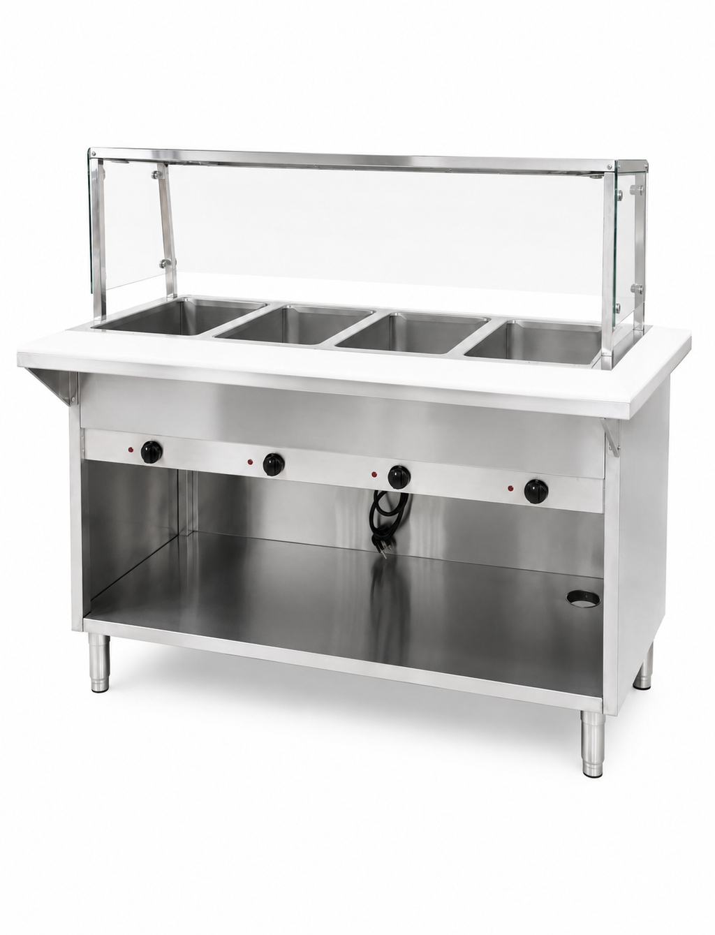 NSF 4 plate warmer and dry steam With Cover