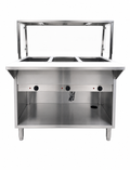 NSF 3 plate dry warmer steam table With Cover120v