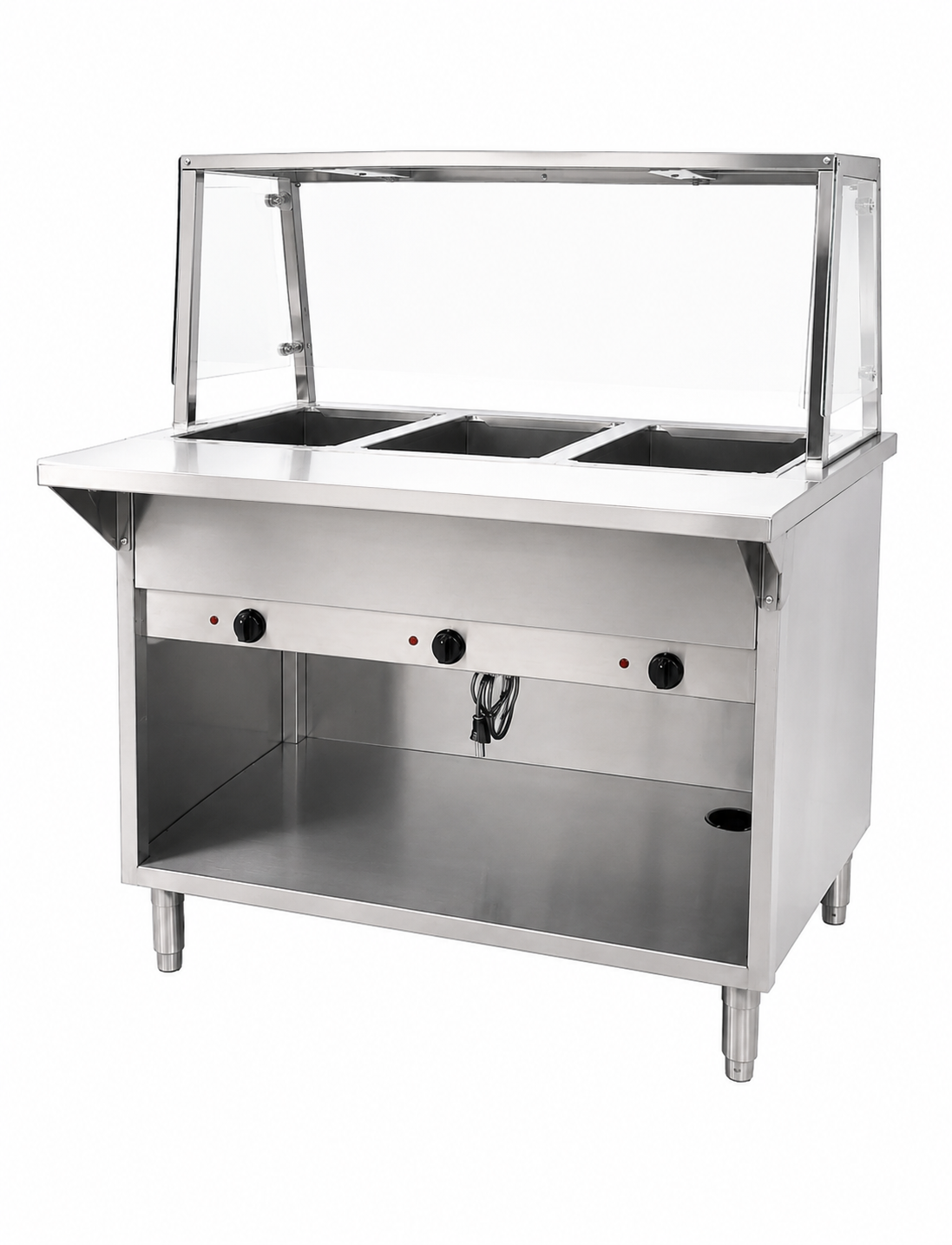 NSF 3 plate dry warmer steam table With Cover120v