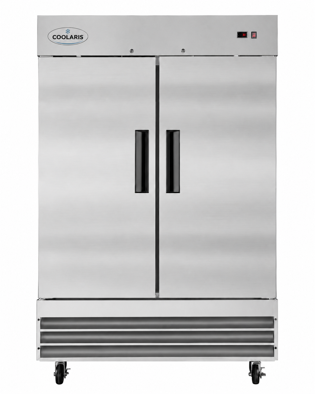 54" Commercial Refrigerator 49 Cu.ft with 2 Solid Door Reach-In Refrigerators Stainless Steel ETL Approved Upright Fridge Storage