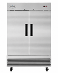 54" Commercial Refrigerator 49 Cu.ft with 2 Solid Door Reach-In Refrigerators Stainless Steel ETL Approved Upright Fridge Storage