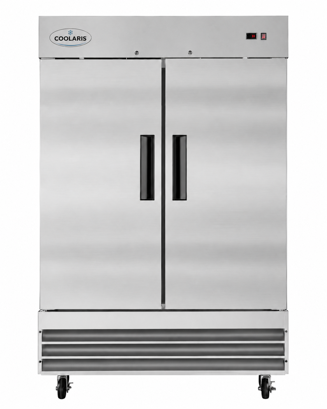 54" Commercial Refrigerator 49 Cu.ft with 2 Solid Door Reach-In Refrigerators Stainless Steel ETL Approved Upright Fridge Storage