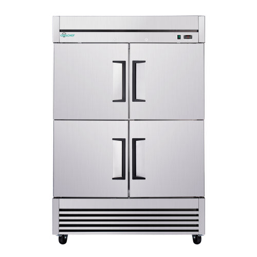 CC 54"Commercial Freezer, 49 Cu.Ft Four-Door Stainless Steel Reach-In Freezer, -8~0℉, Air Cooling, 6 Shelves, R290
