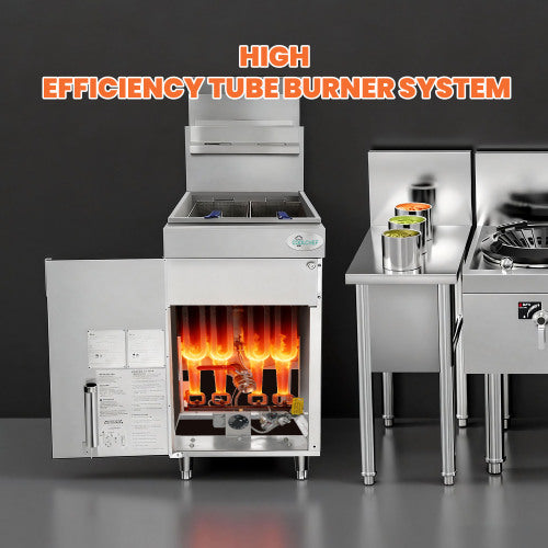 CC 120,000 BTU 4 Burner Commercial Gas Fryer 40-50 lb Natural Gas