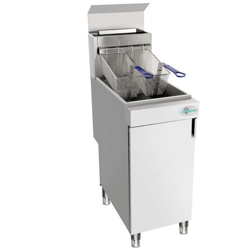 CC 120,000 BTU 4 Burner Commercial Gas Fryer 40-50 lb Natural Gas