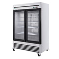 CC 49" Cu Ft Two Glass Door Commercial Reach-In Display Refrigerator, Upright Merchandiser Cooler 33–40°F, Stainless Steel, R290, ETL DOE