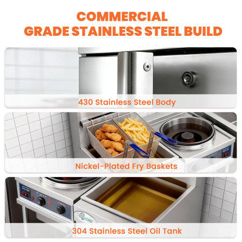 CC 120,000 BTU 4 Burner Commercial Gas Fryer 40-50 lb Natural Gas