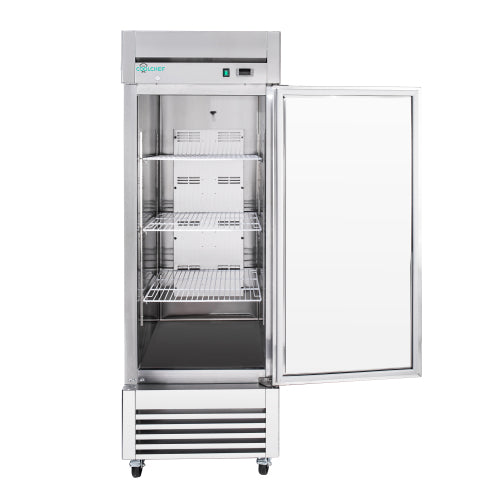 CC 27″ Reach-In Commercial Refrigerator, Stainless Steel Single Door Cooler, Digital Thermostat, LED Lighting, ETL