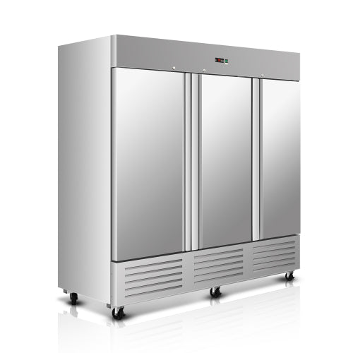 81" Commercial Freezer 72 Cu.ft with 2 Solid Door Reach-In Freezers Stainless Steel ETL Approved Upright Freeze Storage