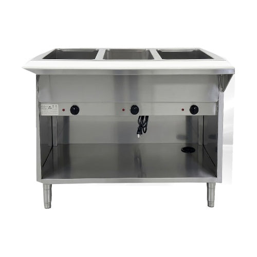 ETL 3 plate dry warmer steam table 120v