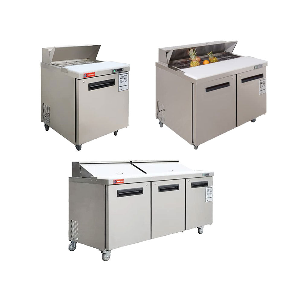 WESTLAKE Commercial Sandwich Salad Prep Table 27"-72" Stainless Steel | Standard & Mega Top ETL Certified for Restaurant